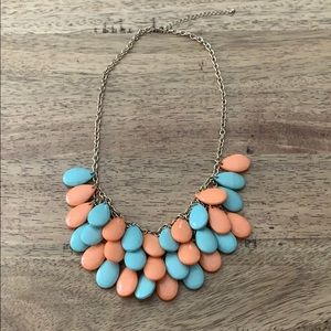 BOGO FREE—orange/teal statement necklace